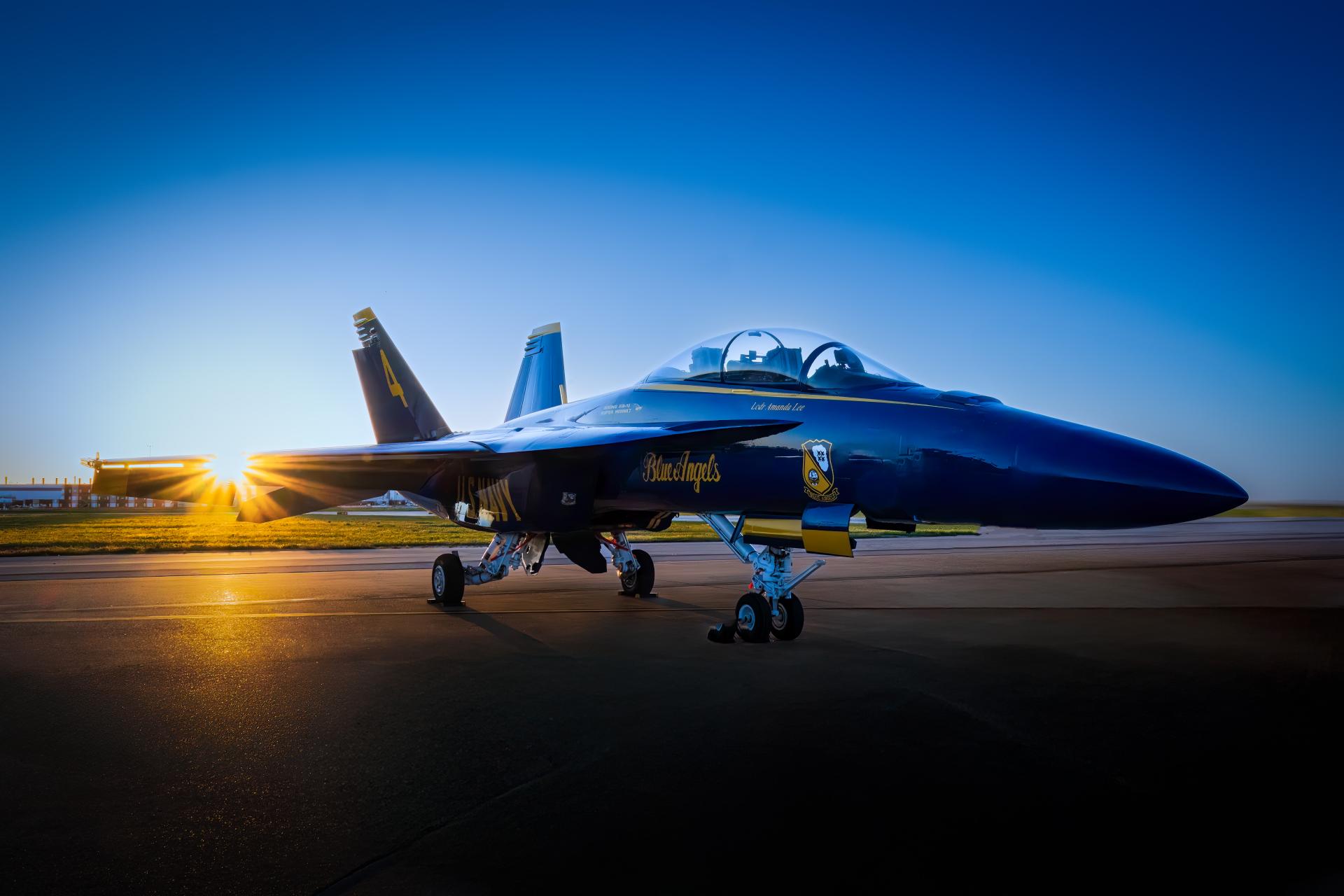 Global Photography Awards Winner - Blue Angel Sunburst on the Flight Line 